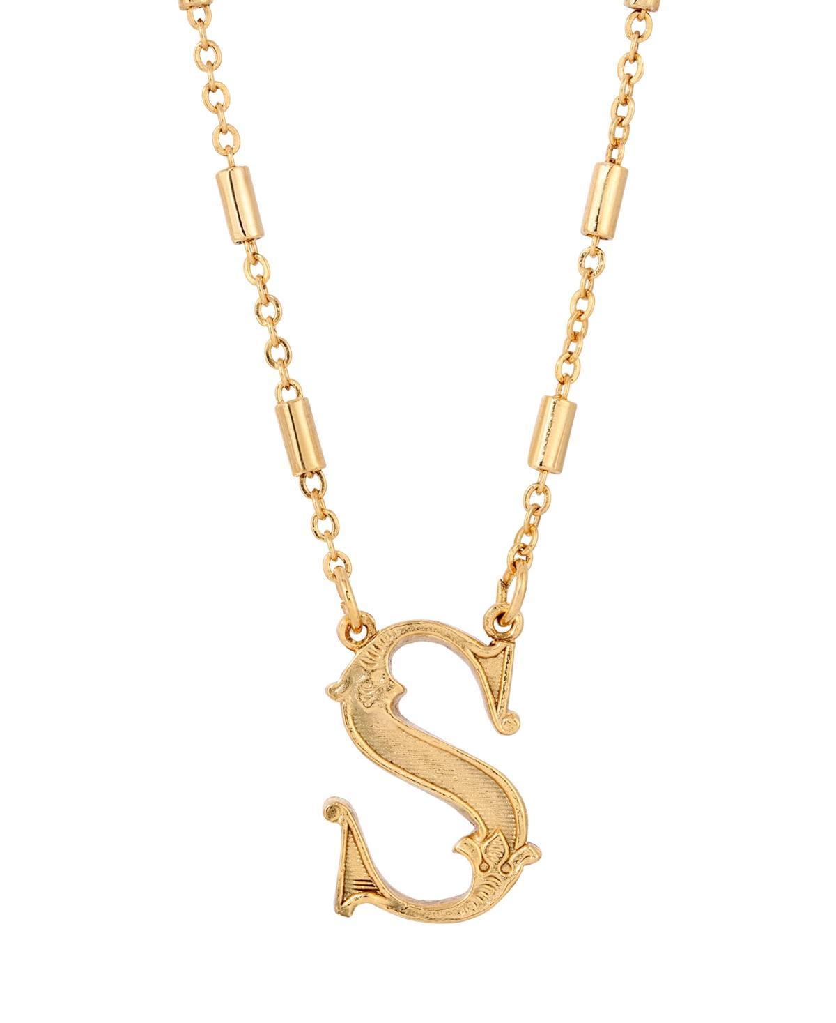1928 Gold Tone Initial Necklace, Womens, Yellow K Product Image