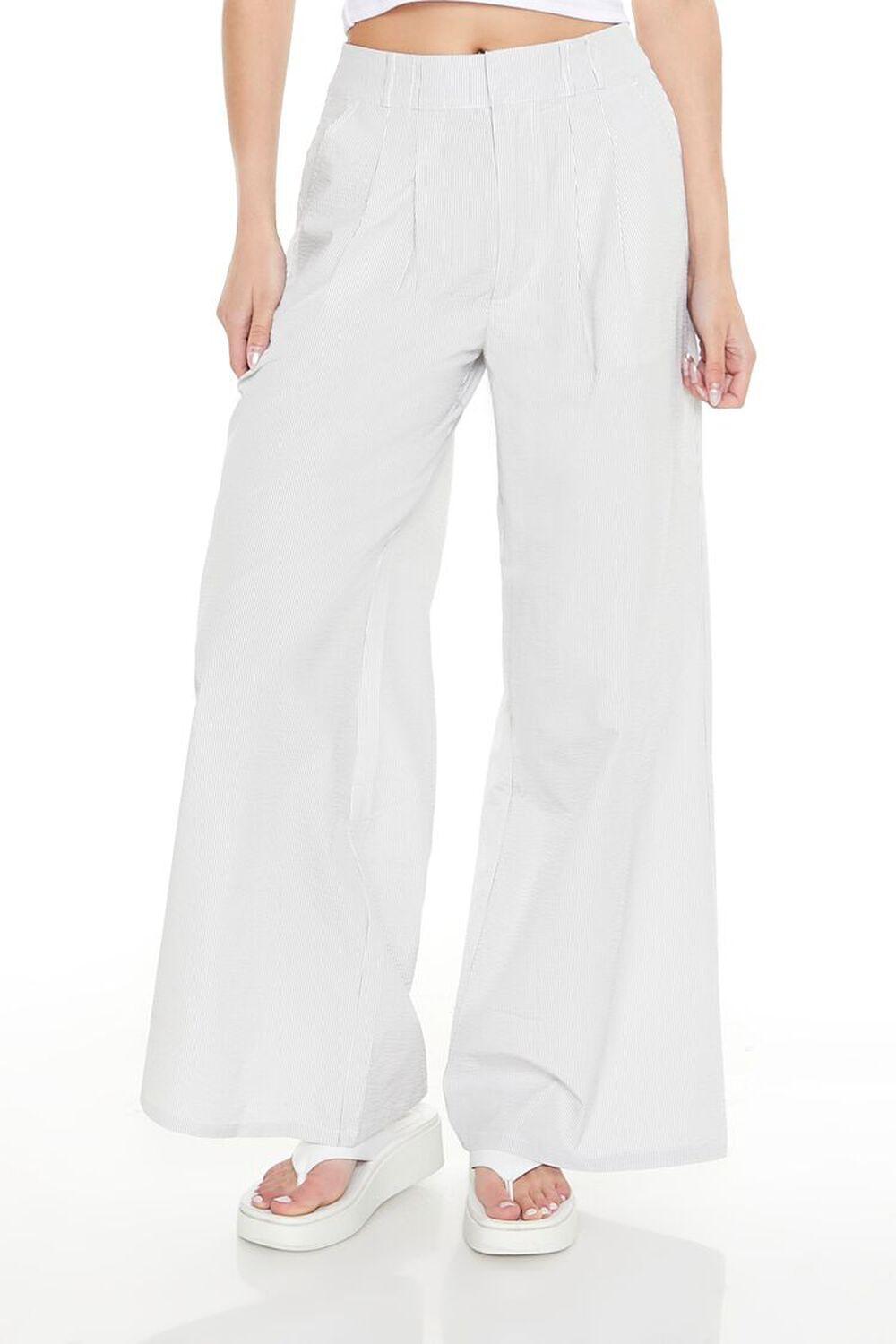 Pinstriped Wide-Leg Pants | Forever 21 Product Image