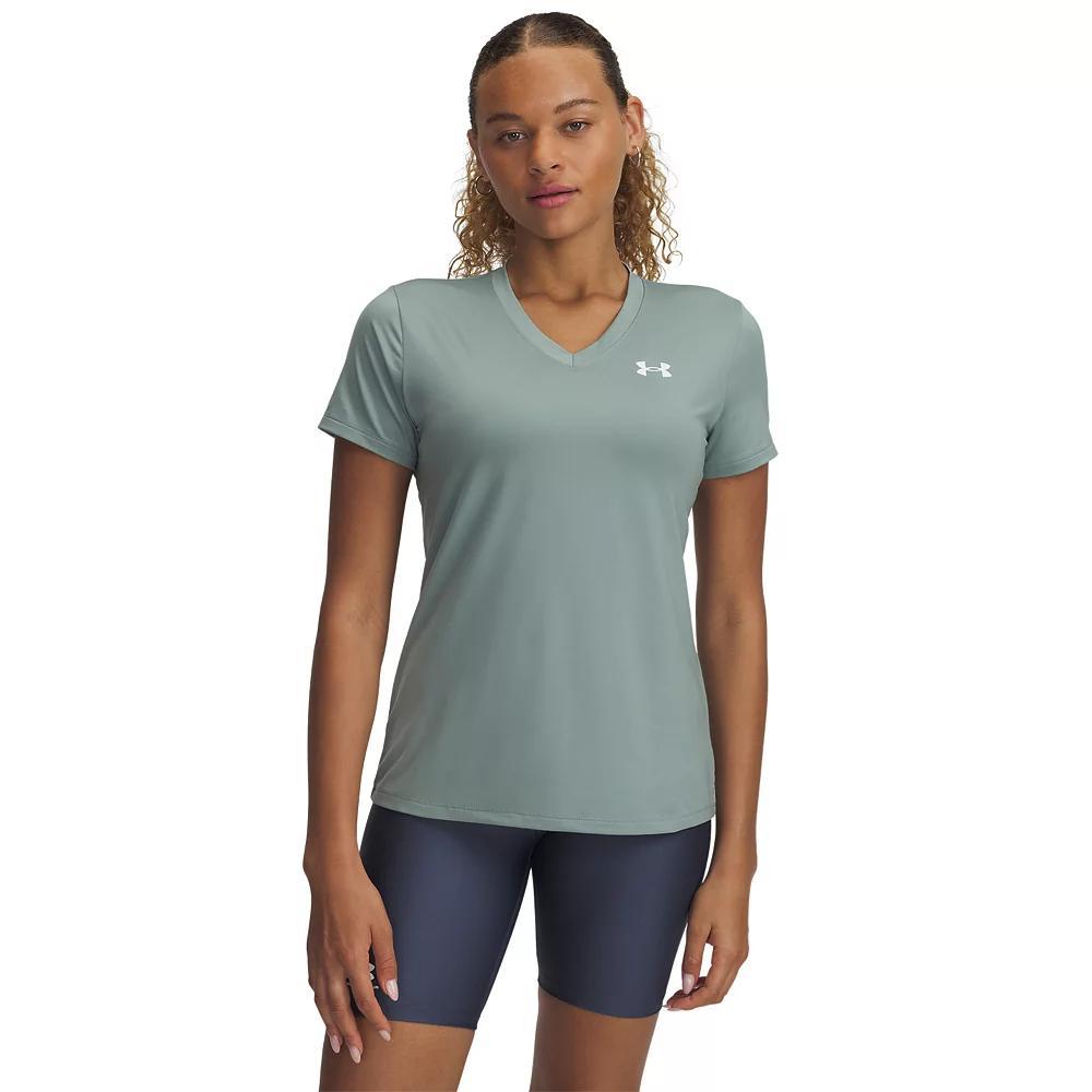 Women's Under Armour Tech™ V-Neck Short Sleeve Tee, Size: XS, Silica Green Product Image