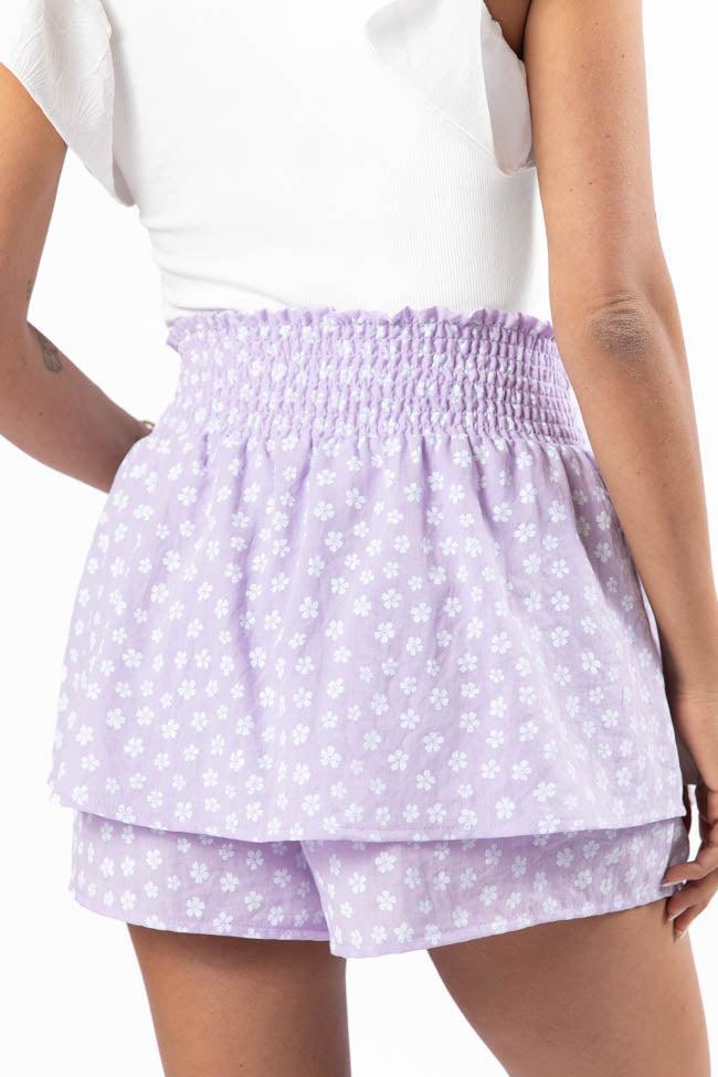 Garden Gathering Purple Belted Floral Skort FINAL SALE Product Image