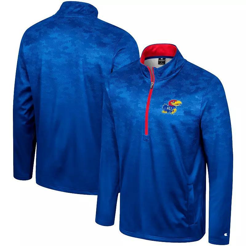 Men's Colosseum  Royal Kansas Jayhawks The Machine Half-Zip Jacket, Size: Medium, Blue Product Image