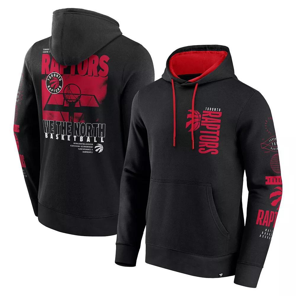 Men's Fanatics Black Toronto Raptors Game Time Crossover Pullover Hoodie, Size: 2XL, Rpt Black Product Image