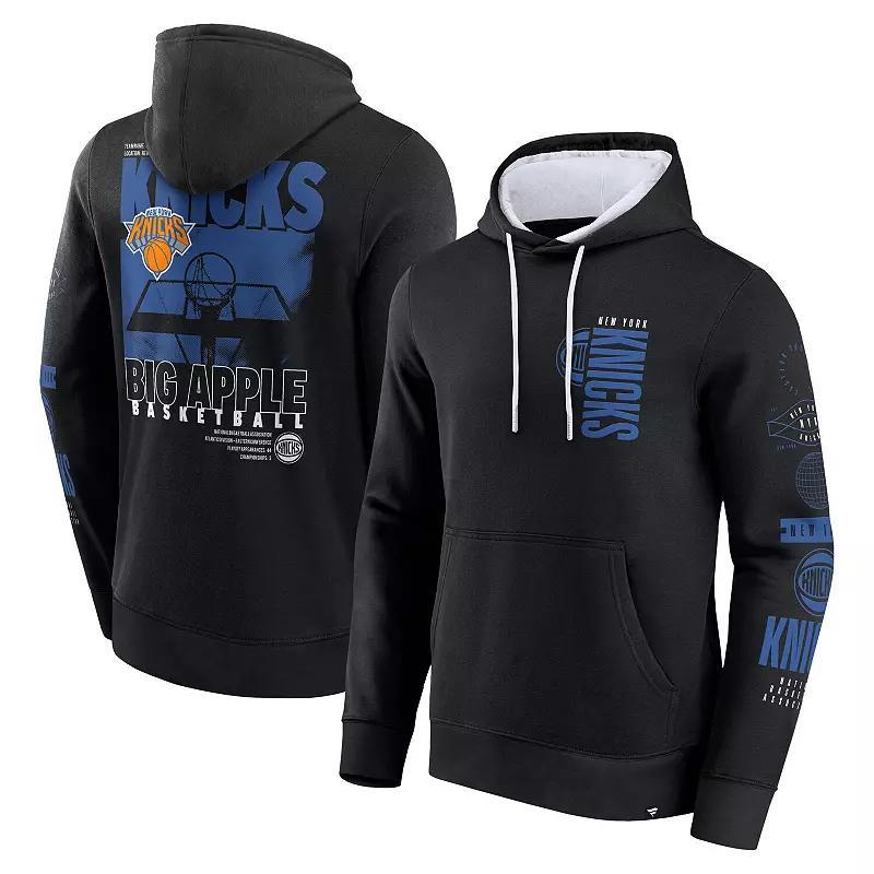 Men's Fanatics  Black New York Knicks Game Time Crossover Pullover Hoodie, Size: Large Product Image