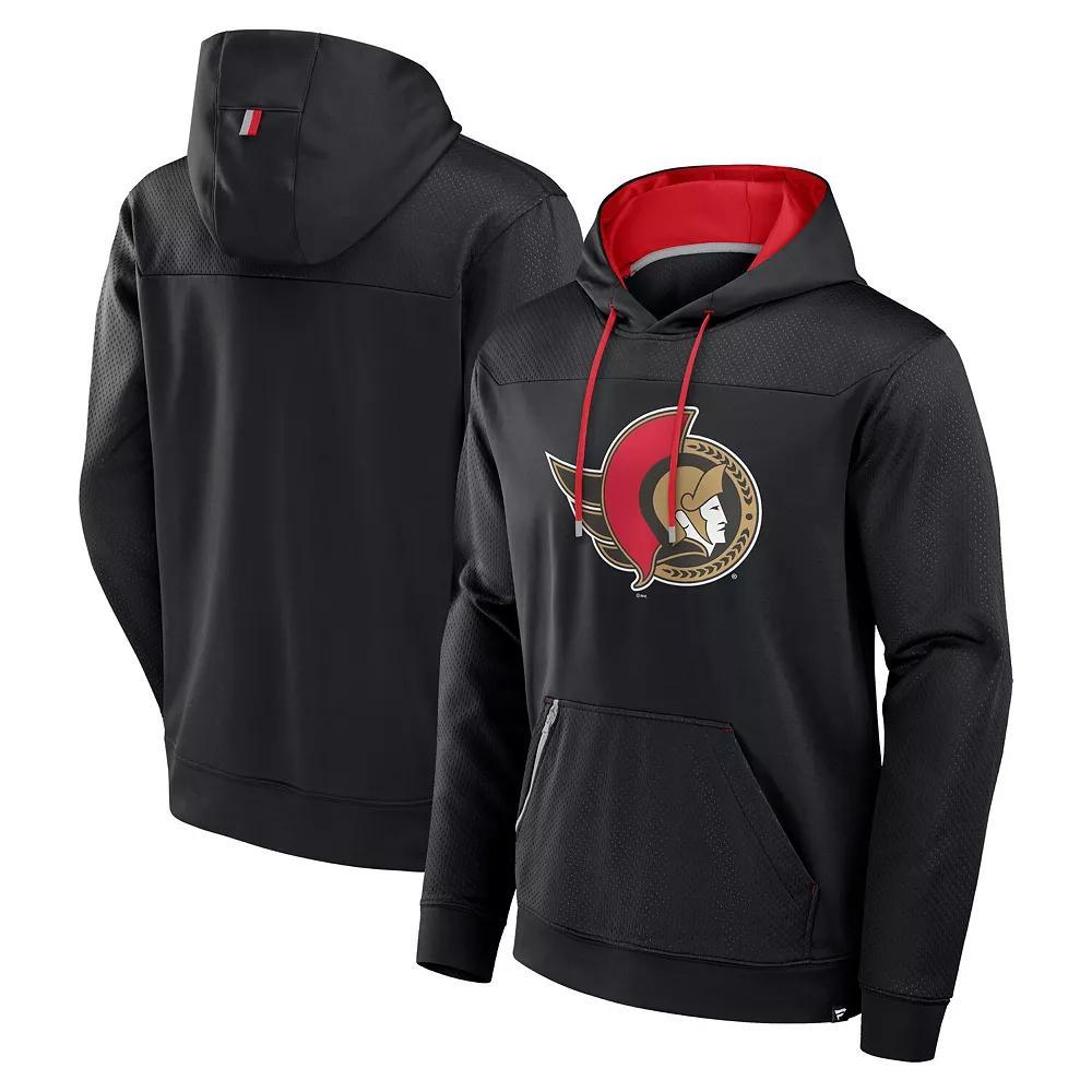 Men's Fanatics  Black Ottawa Senators Defender Pullover Hoodie, Size: 2XL, Sen Black Product Image