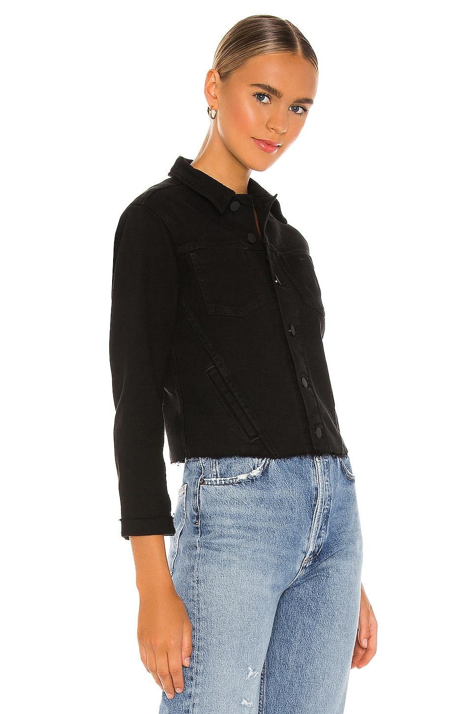 Janelle Slim Raw-Edge Denim Jacket Product Image