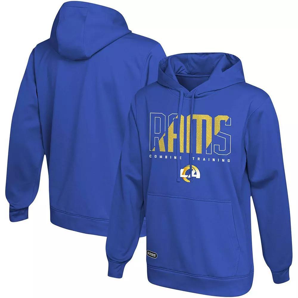 Men's Royal Los Angeles Rams Backfield Combine Authentic Pullover Hoodie, Size: XL, Blue Product Image