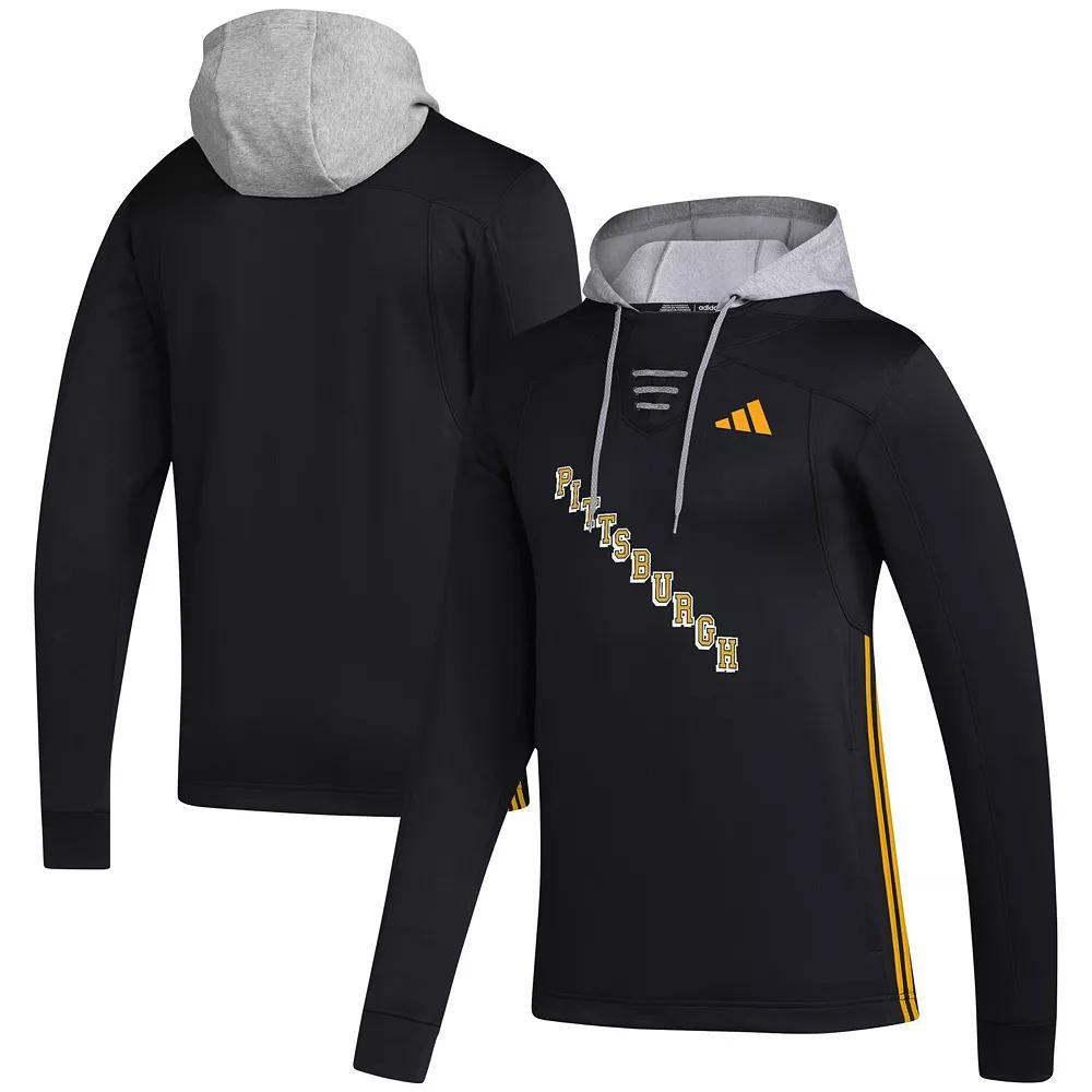 Men's adidas Black Pittsburgh Penguins Refresh Skate Lace AEROREADY Pullover Hoodie, Size: XL Product Image