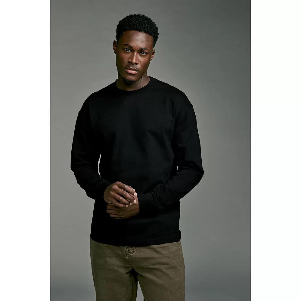 Men's NEXT Black Relaxed Fit Long Sleeve Heavyweight 100% Cotton Long Sleeve Shirt, Size: Large Product Image
