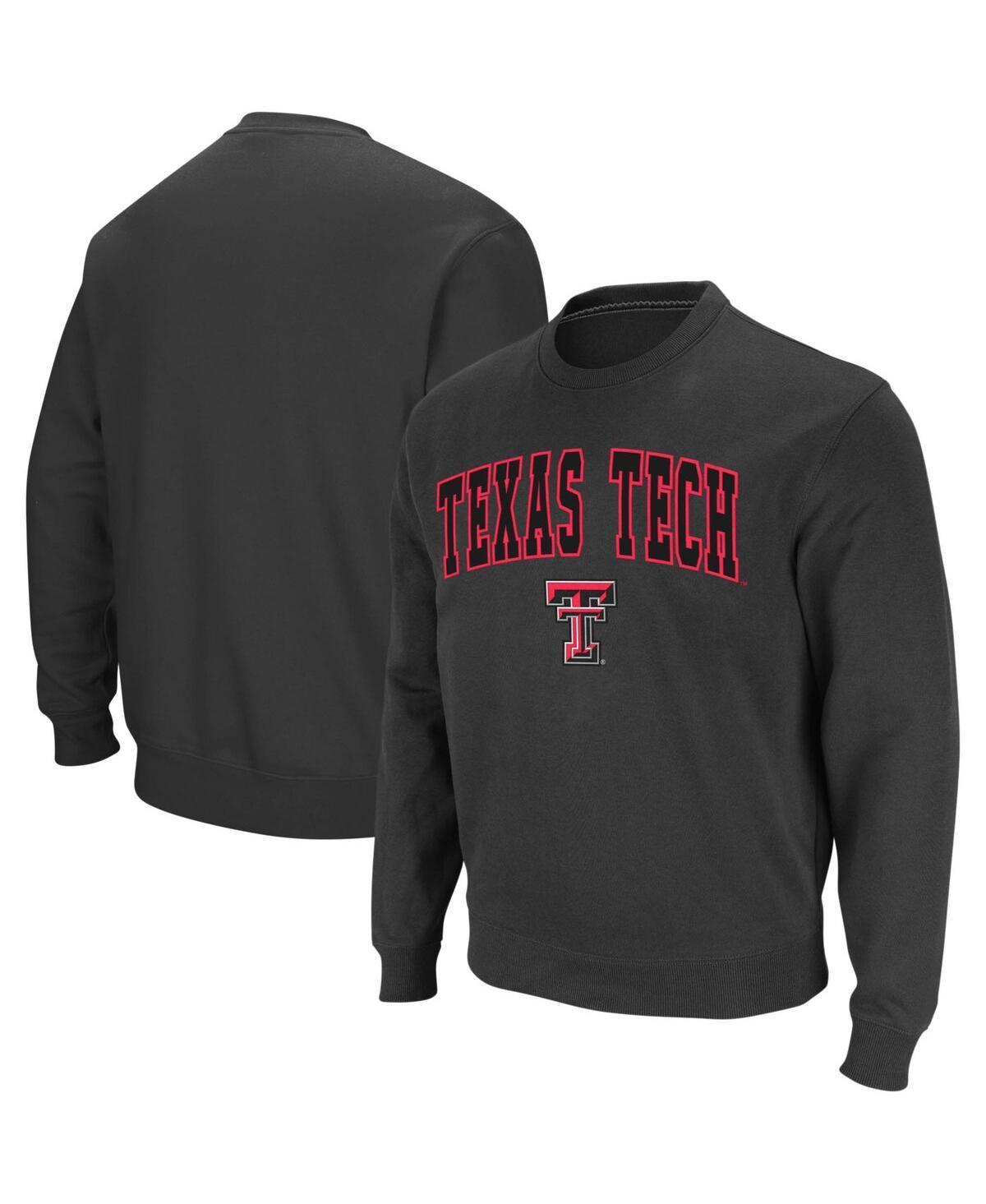 Mens Colosseum Heather Gray Texas Tech Red Raiders Arch & Logo Crew Neck Sweatshirt Product Image