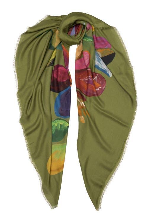 Elizabetta Catrina - Large Modal Cashmere Scarf for Women in Moss Green at Nordstrom Product Image