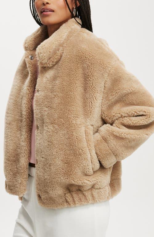 Cotton On Women's Teddy Bomber Jacket in Stone at Nordstrom, Size Small Product Image