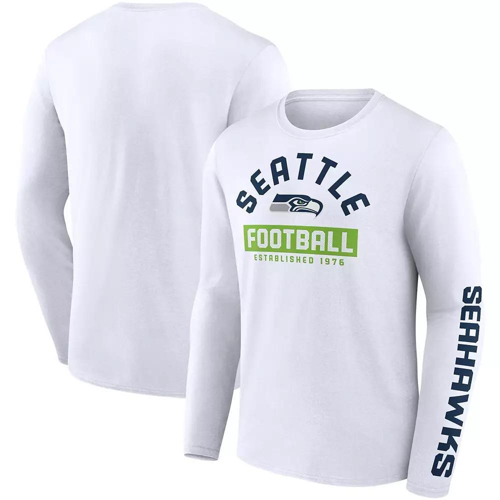 Men's Fanatics Branded White Seattle Seahawks Long Sleeve T-Shirt, Size: 5XL Product Image