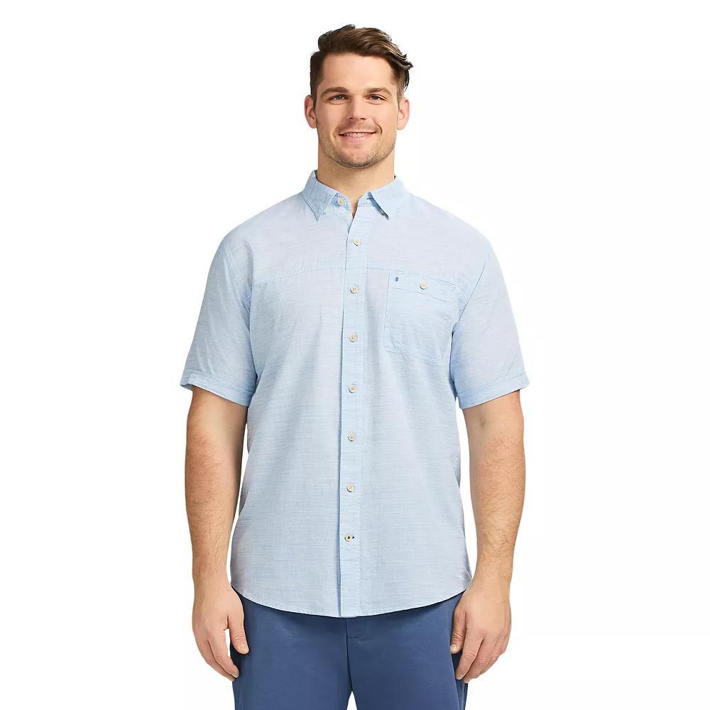 Big & Tall IZOD Dockside Short Sleeve Chambray, Men's, Size: Large Tall, Blue Revival Product Image