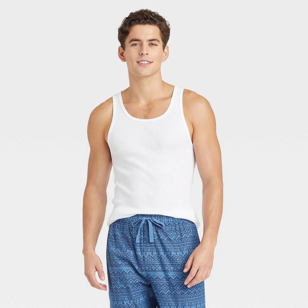 Men's 4pk Ribbed Tank Top - Goodfellow & Co™ S: Sleeveless, Scoopneck Product Image