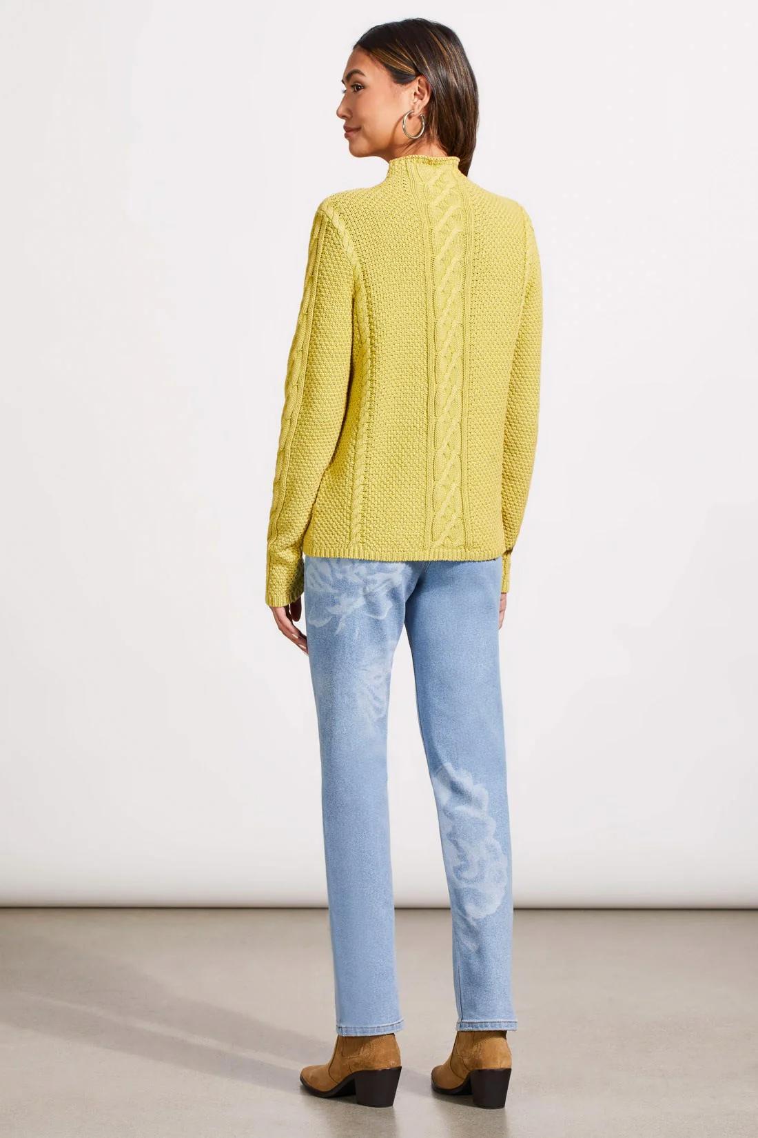 COTTON FUNNEL NECK SWEATER WITH SPECIAL WASH Product Image