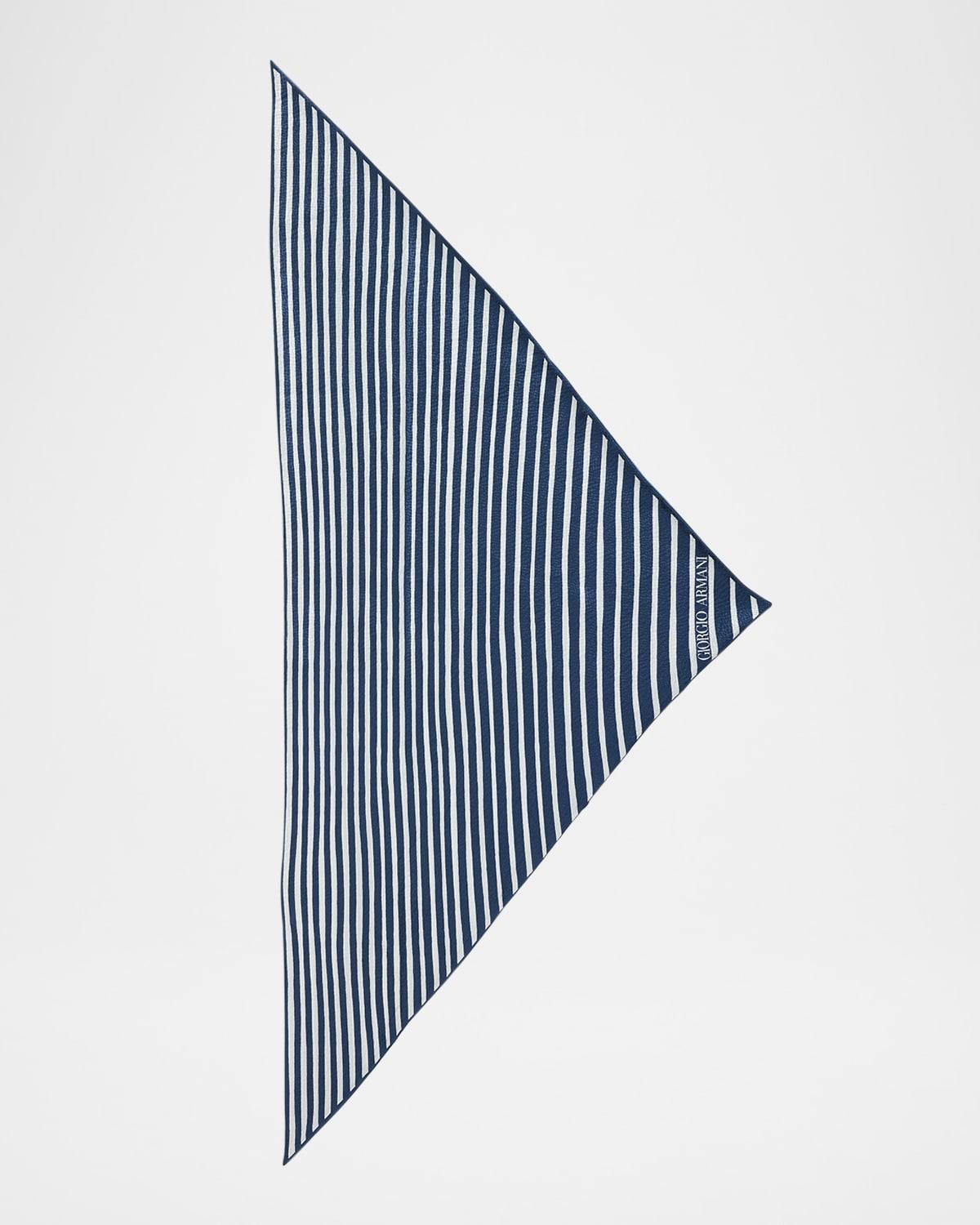 Mens Silk Stripe Neck Scarf Product Image