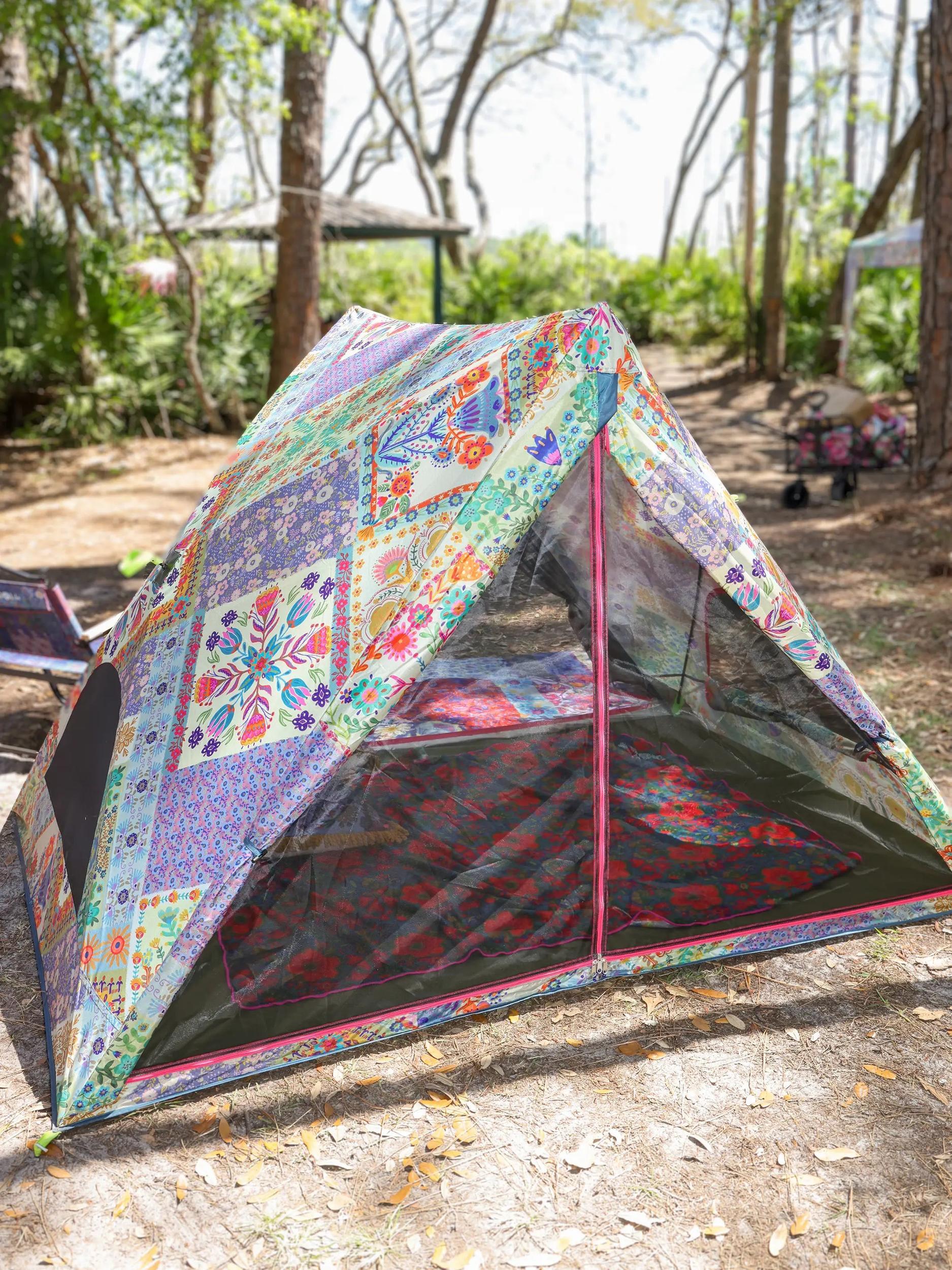 Live Happy Camping Tent - Let's Just Go A-Frame Product Image