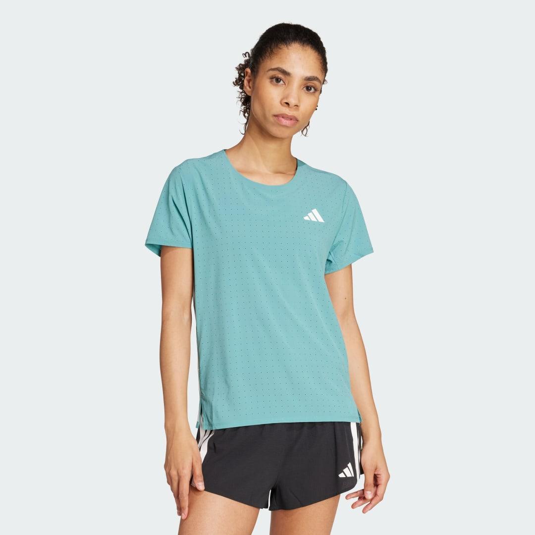 adidas Adizero Running Tee Powder Plum XL Womens Product Image