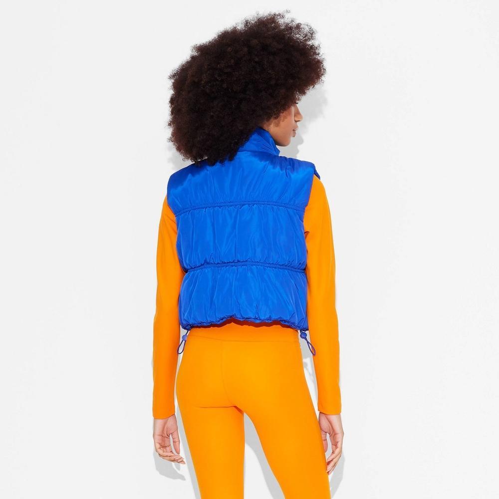 Womens Game Day Mock Turtleneck Puffer Vest - Wild Fable Blue XXS Product Image