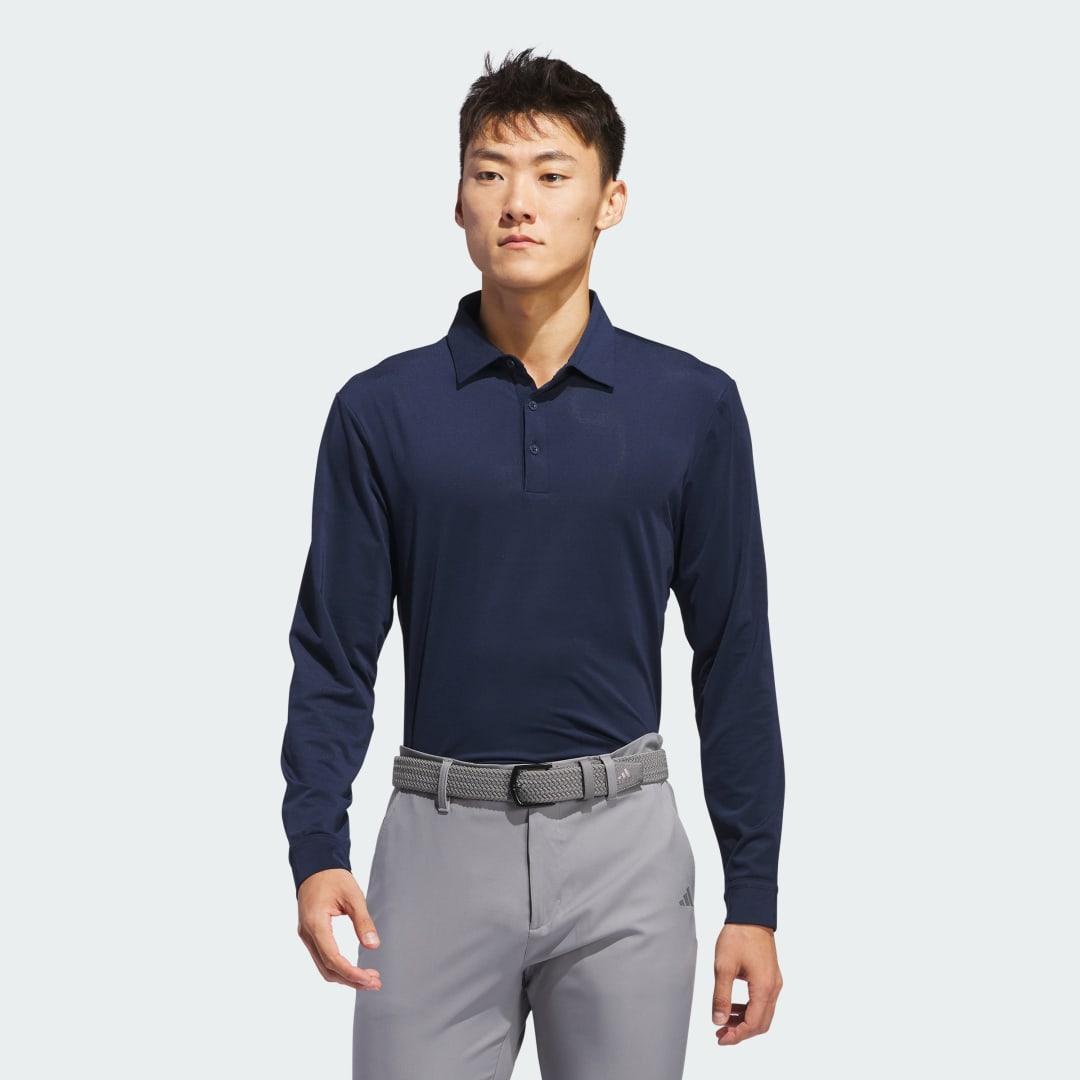 adidas Long Sleeve Polo Shirt Collegiate Navy L Mens Product Image