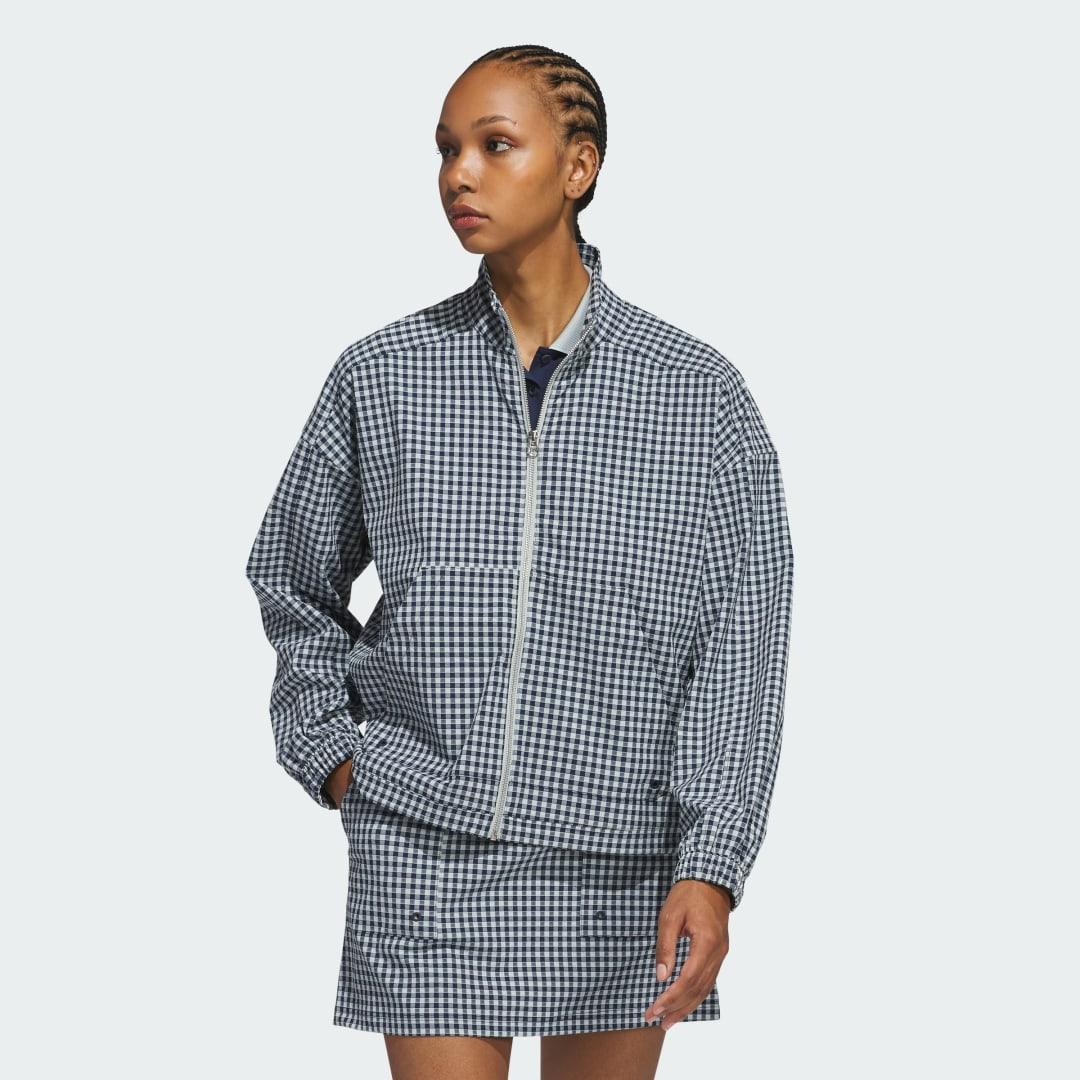 adidas Ultimate365 Gingham Jacket Wonder Taupe XL Womens Product Image