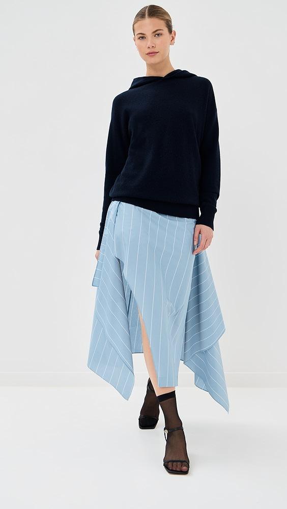 Tibi Striped Tech Poplin Tie Front Skirt | Shopbop Product Image