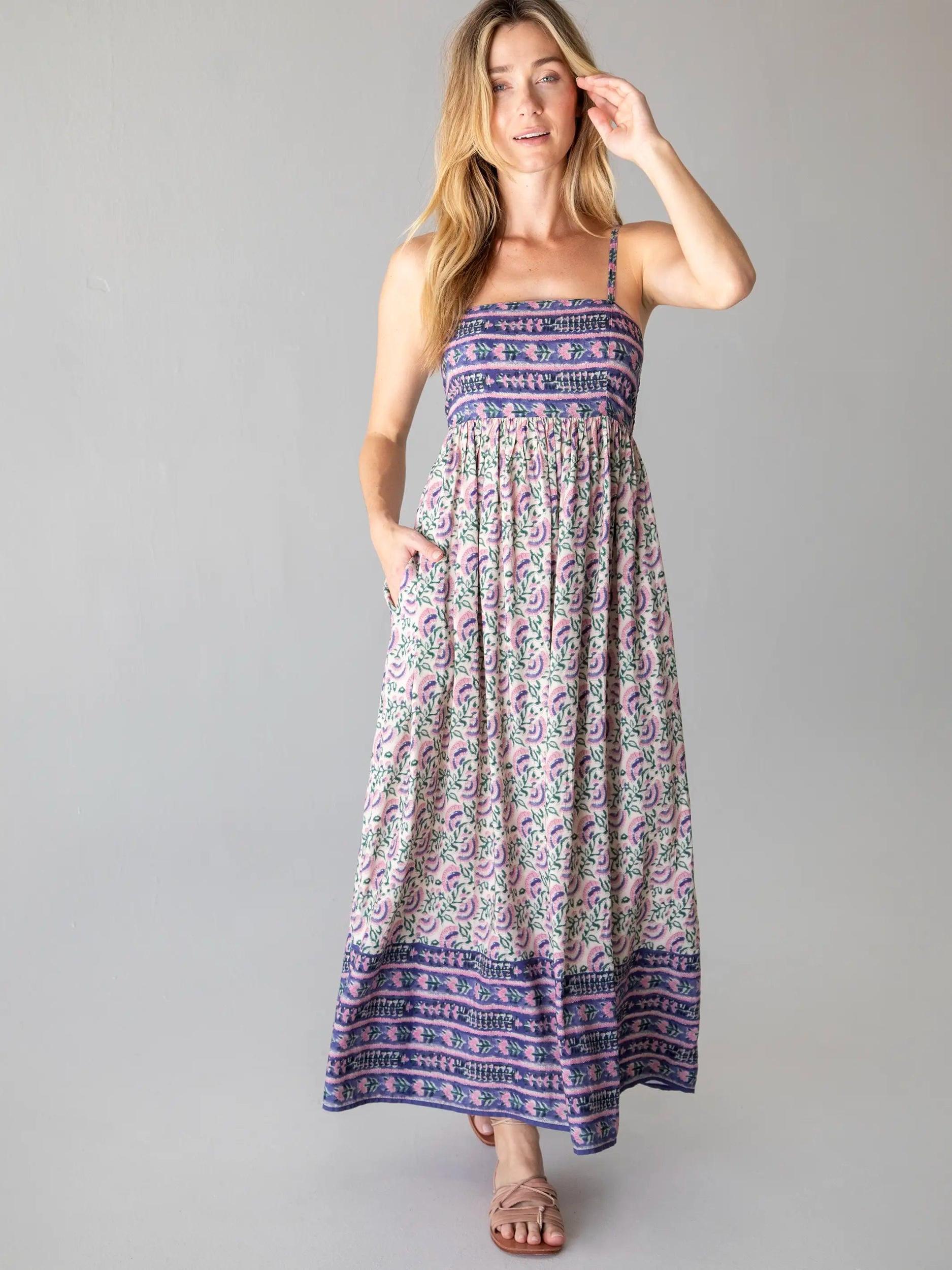 Bailey Maxi Dress - Purple Fan Floral Product Image