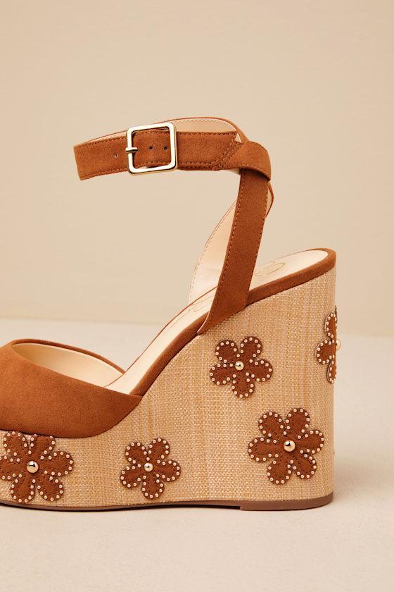 Kamindi Tuscan Tan Suede Platform Espadrille Wedges Product Image