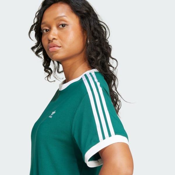 adidas 3-Stripes Tee Semi Coral XS Womens Product Image