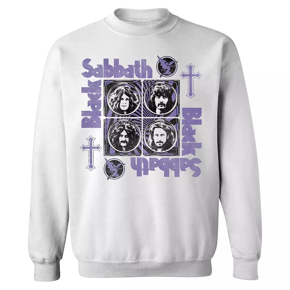 Men's Black Sabbath Core Cross Sweatshirt, Size: Medium, White Product Image