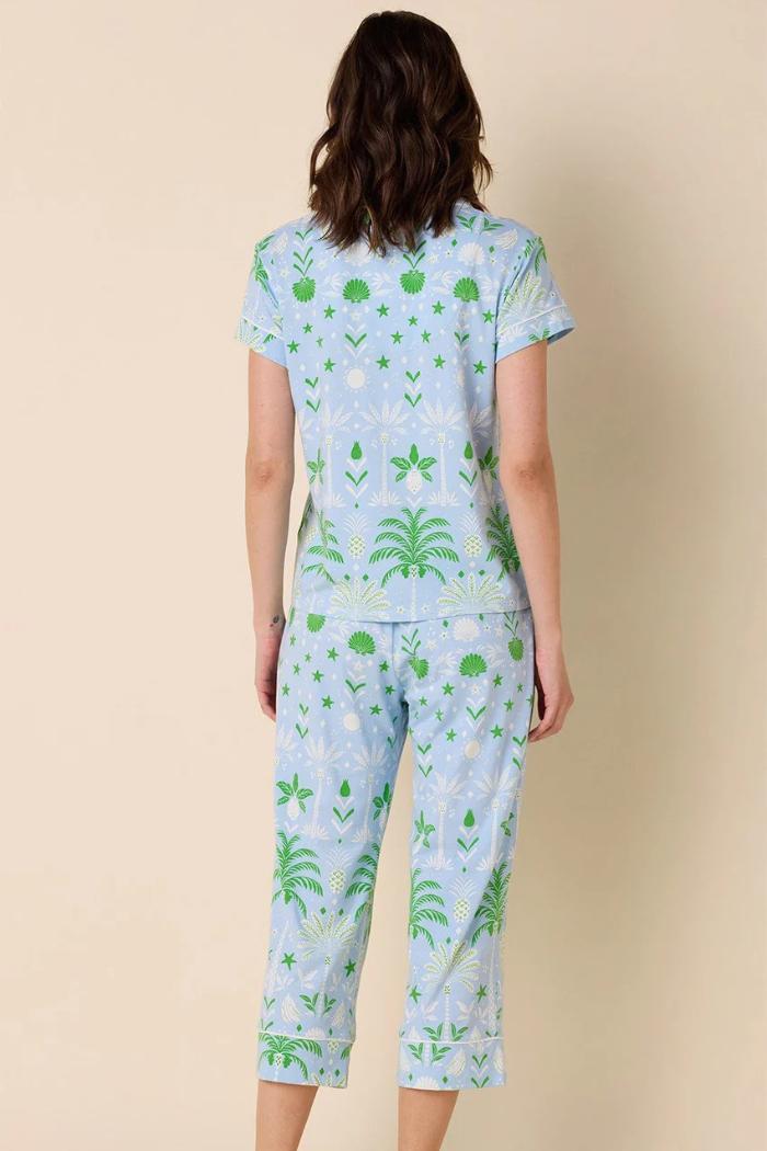 Tropicana Palm Pima Knit Capri Set Product Image
