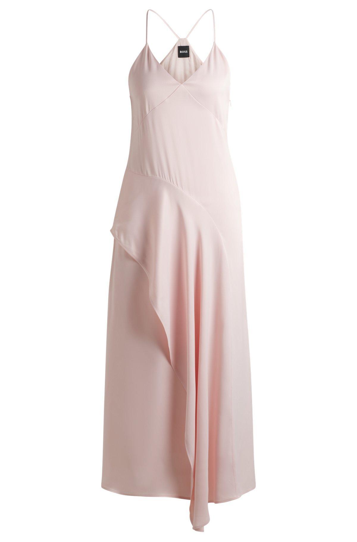 Sateen dress with waterfall detail Product Image