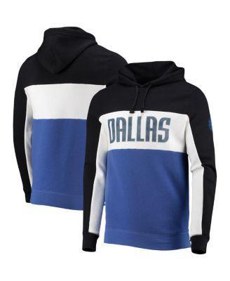 Men's Junk Food Black/White Dallas Mavericks Wordmark Colorblock Fleece Pullover Hoodie, Size: Small Product Image