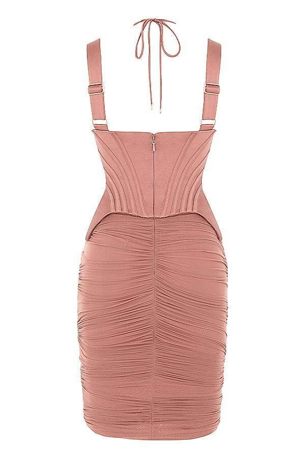 Talya  antique rose corset midi dress - sale Product Image