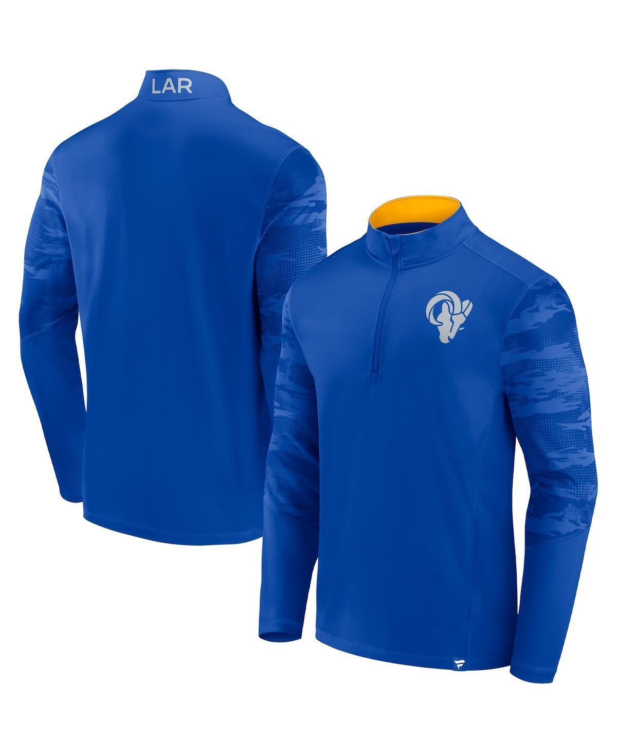 Men's Fanatics Branded College Navy Seattle Seahawks Ringer Quarter-Zip Jacket, Size: 3XL, Blue Product Image