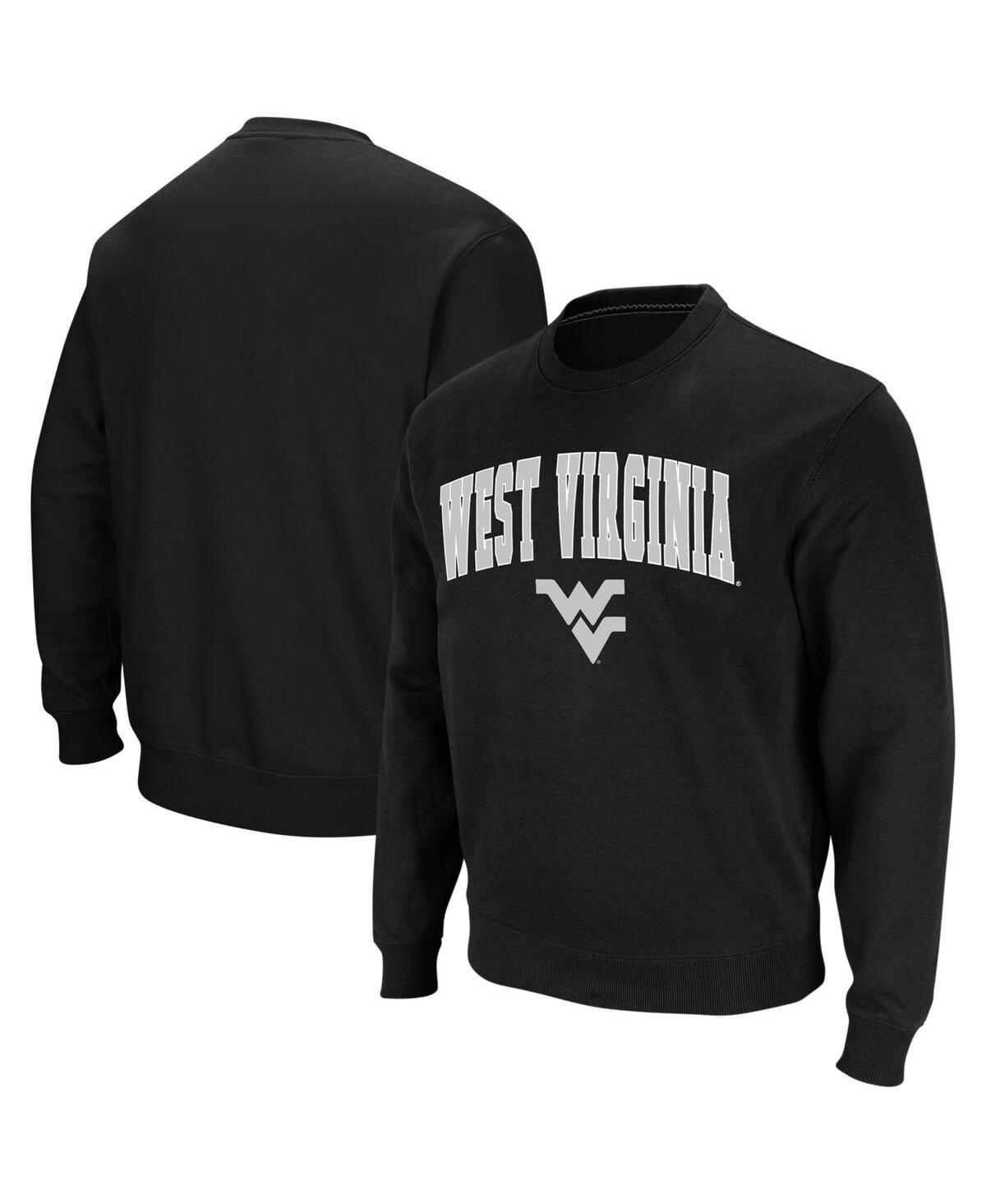 Men's Colosseum Gold West Virginia Mountaineers Arch & Logo Crew Neck Sweatshirt, Size: Large Product Image