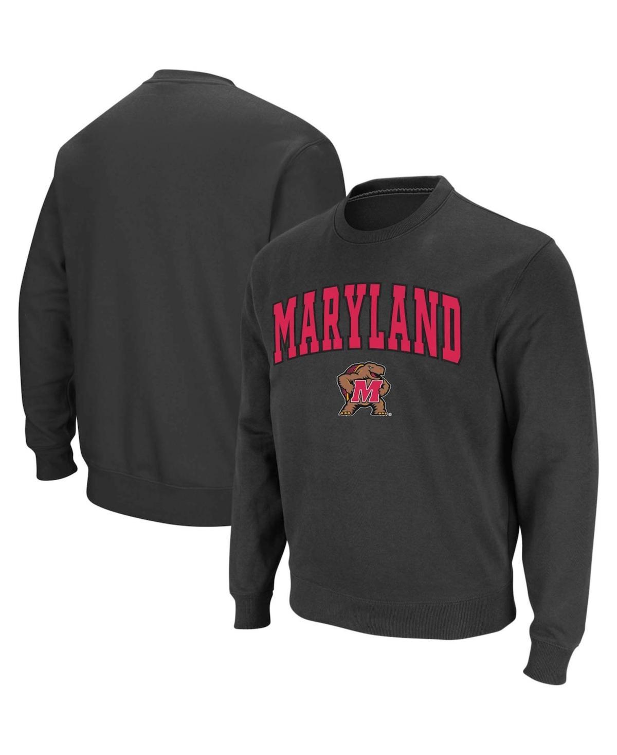 Men's Colosseum White Maryland Terrapins Arch & Logo Crew Neck Sweatshirt, Size: Small Product Image