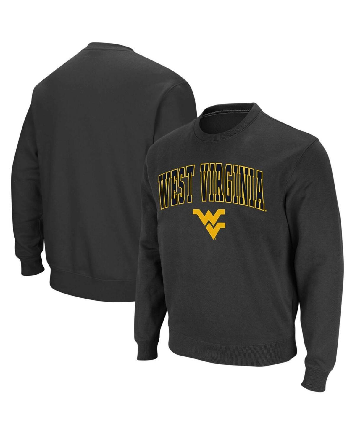 Men's Colosseum Gold West Virginia Mountaineers Arch & Logo Crew Neck Sweatshirt, Size: Large Product Image