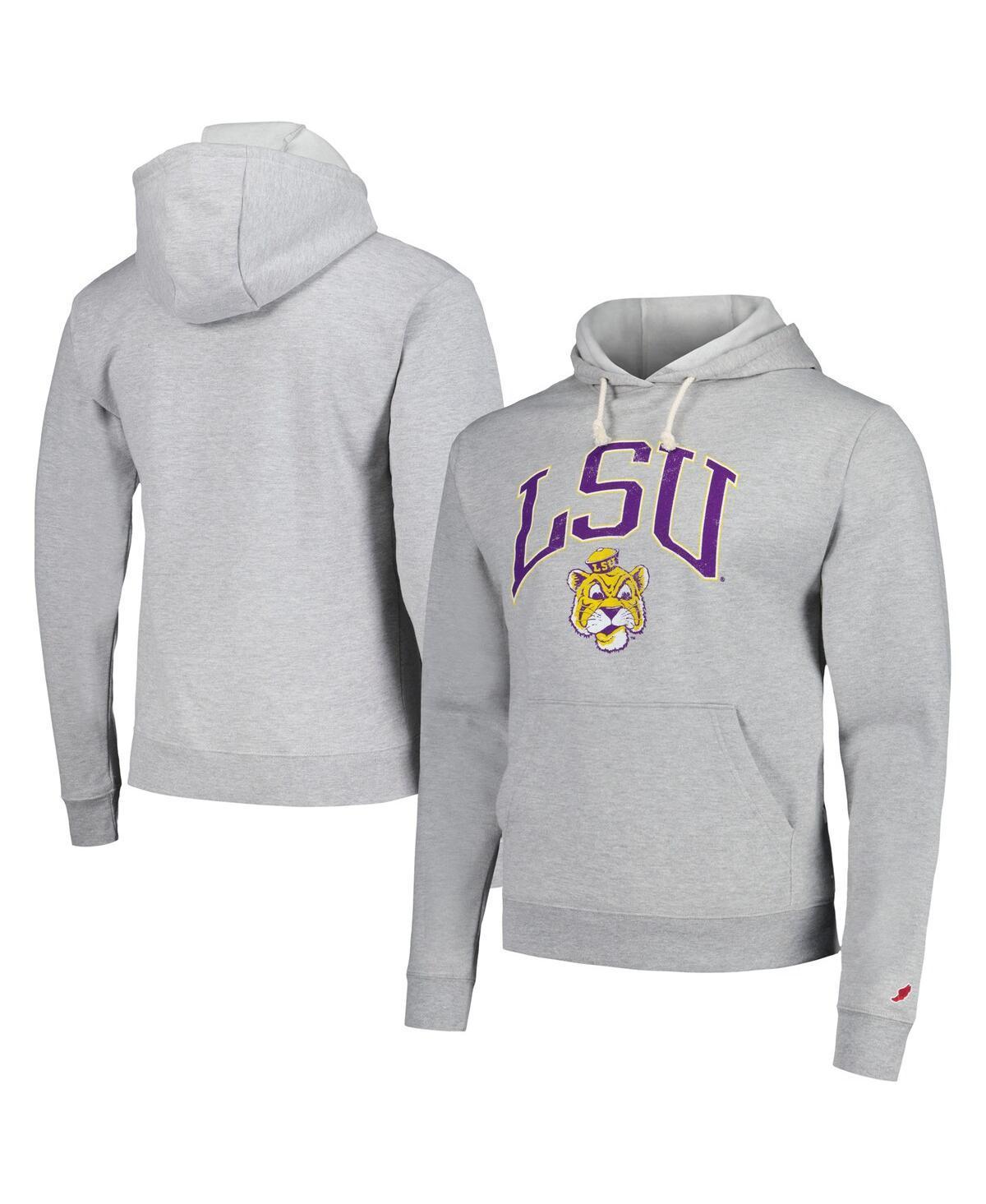 Men's League Collegiate Wear  Heather Gray LSU Tigers Tall Arch Essential Pullover Hoodie, Size: 2XL, Grey Product Image