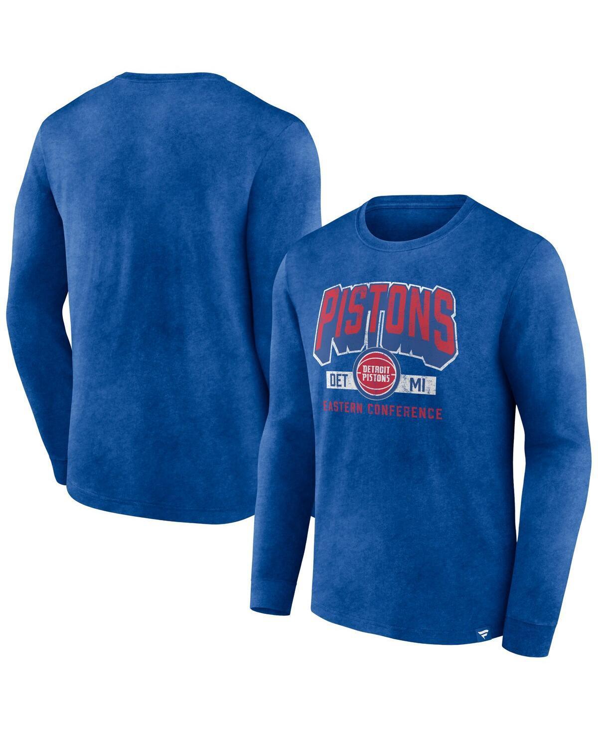 Men's Fanatics Branded Heather Navy Washington Wizards Front Court Press Snow Wash Long Sleeve T-Shirt, Size: 2XL, Wiz Blue Product Image