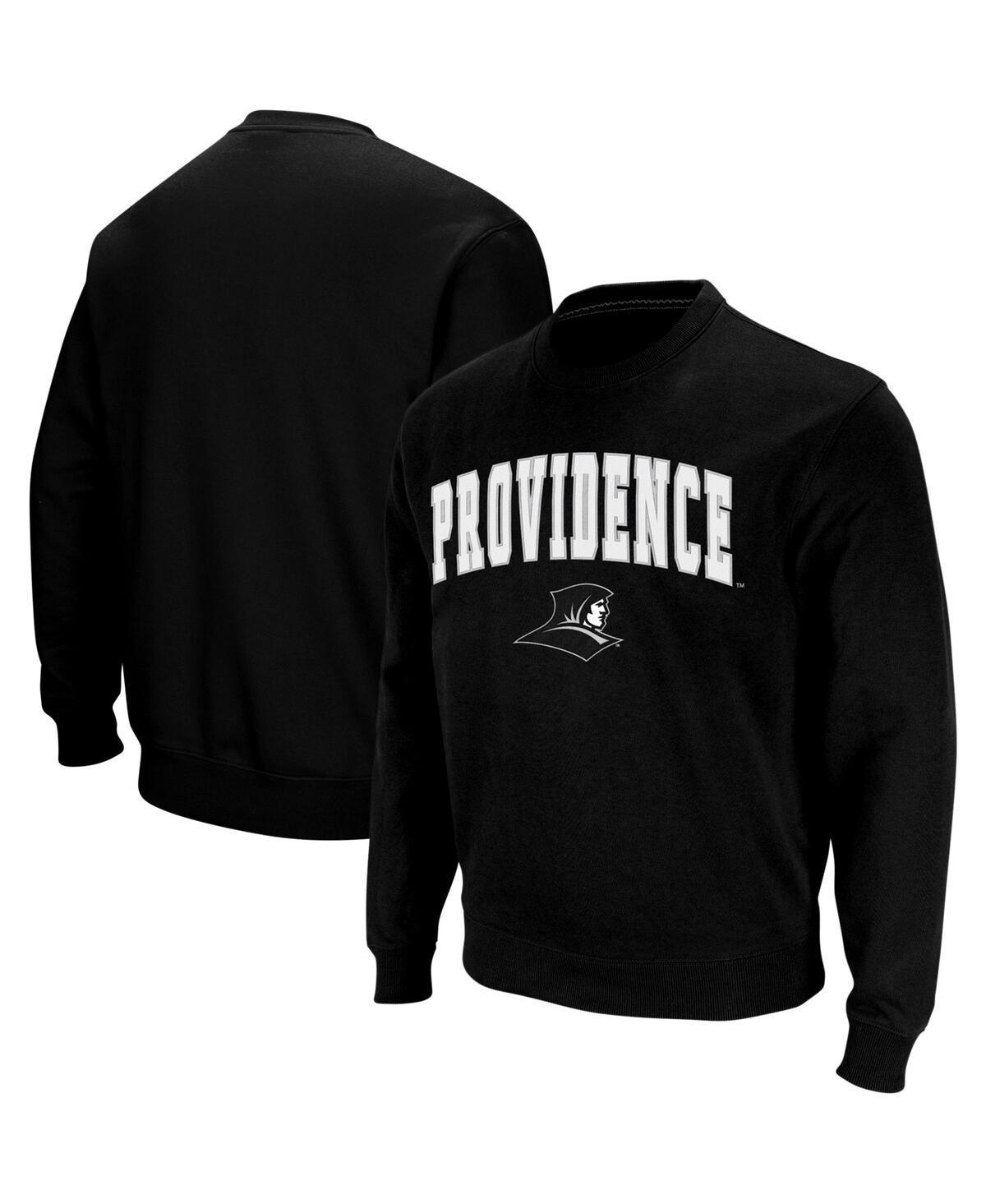 Men's Colosseum Black Providence Friars Arch & Logo Crew Neck Sweatshirt, Size: Small, Prv Black Product Image