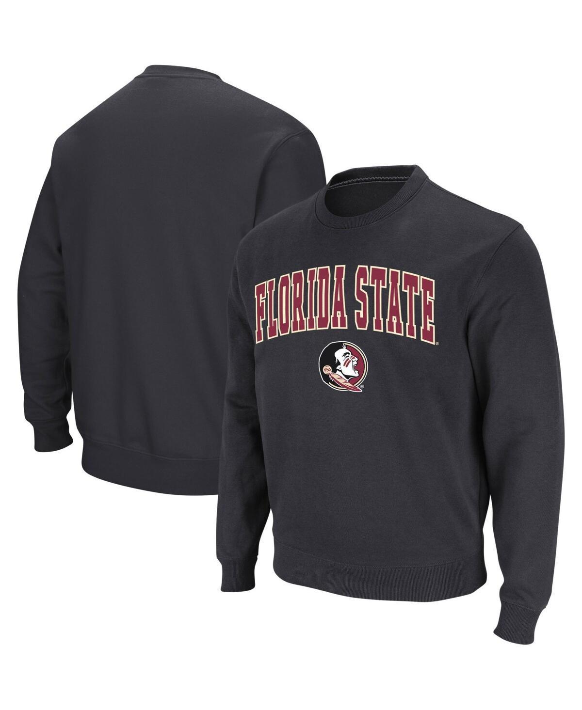 Men's Colosseum Black Iowa Hawkeyes Arch & Logo Crew Neck Sweatshirt, Size: Large Product Image