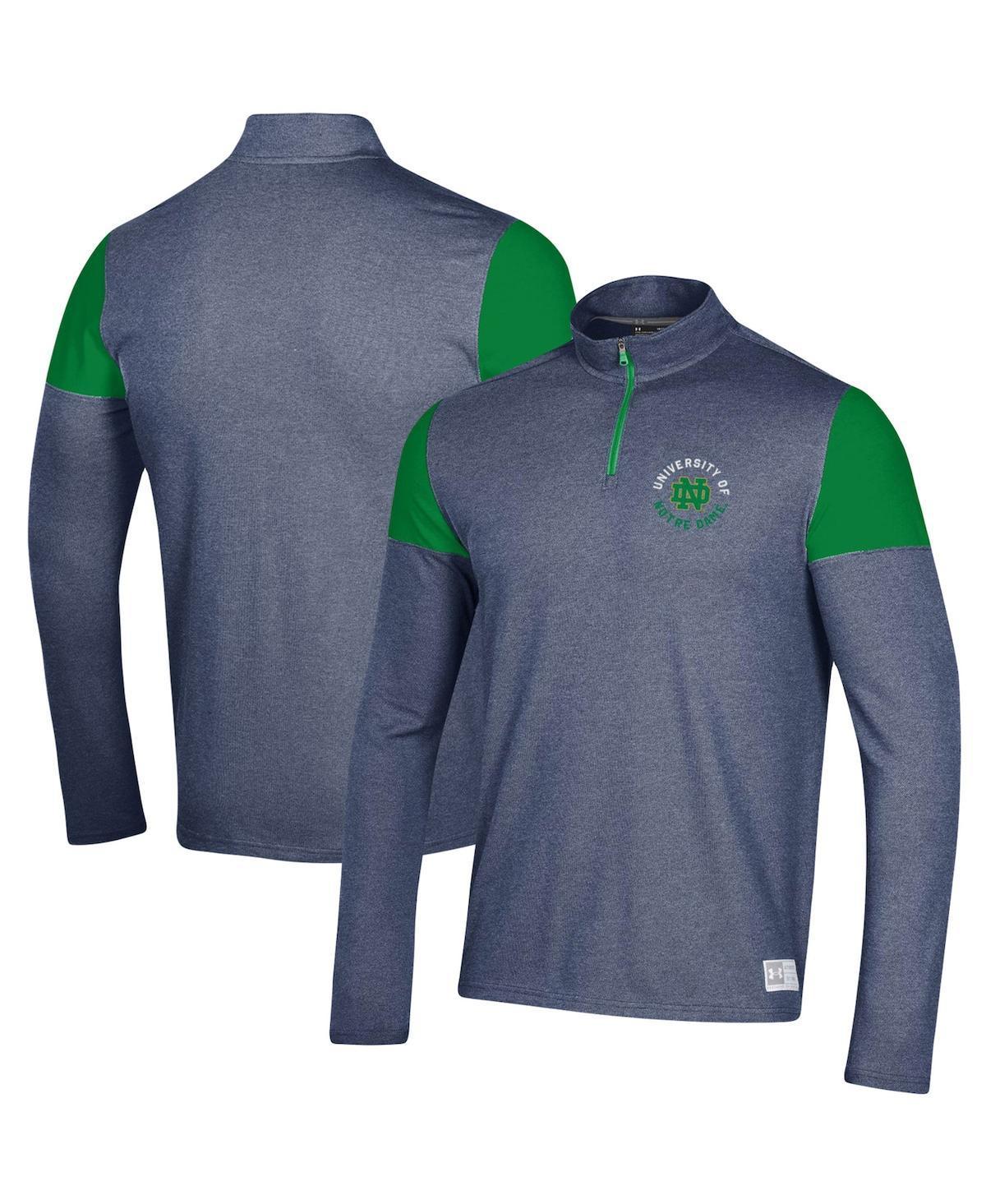 Men's Under Armour Navy Notre Dame Fighting Irish Gameday Tri-Blend Quarter-Zip Jacket, Size: Medium, Blue Product Image