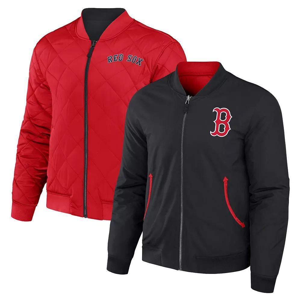Men's Darius Rucker Collection by Fanatics Black/Red Boston Red Sox Reversible Full-Zip Bomber Jacket, Size: Small Product Image