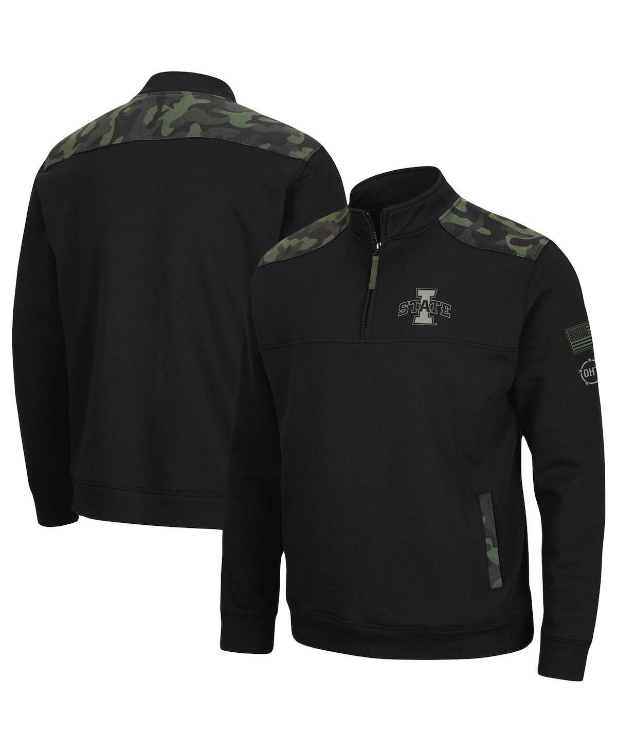 Men's Colosseum Black Louisville Cardinals OHT Military Appreciation Commo Fleece Quarter-Zip Jacket, Size: Medium Product Image