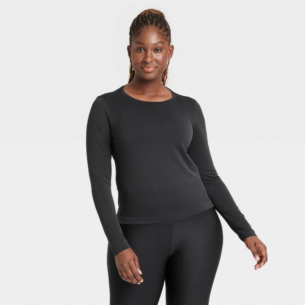 Womens Seamless Long Sleeve Top - All In Motion Black XXL Product Image