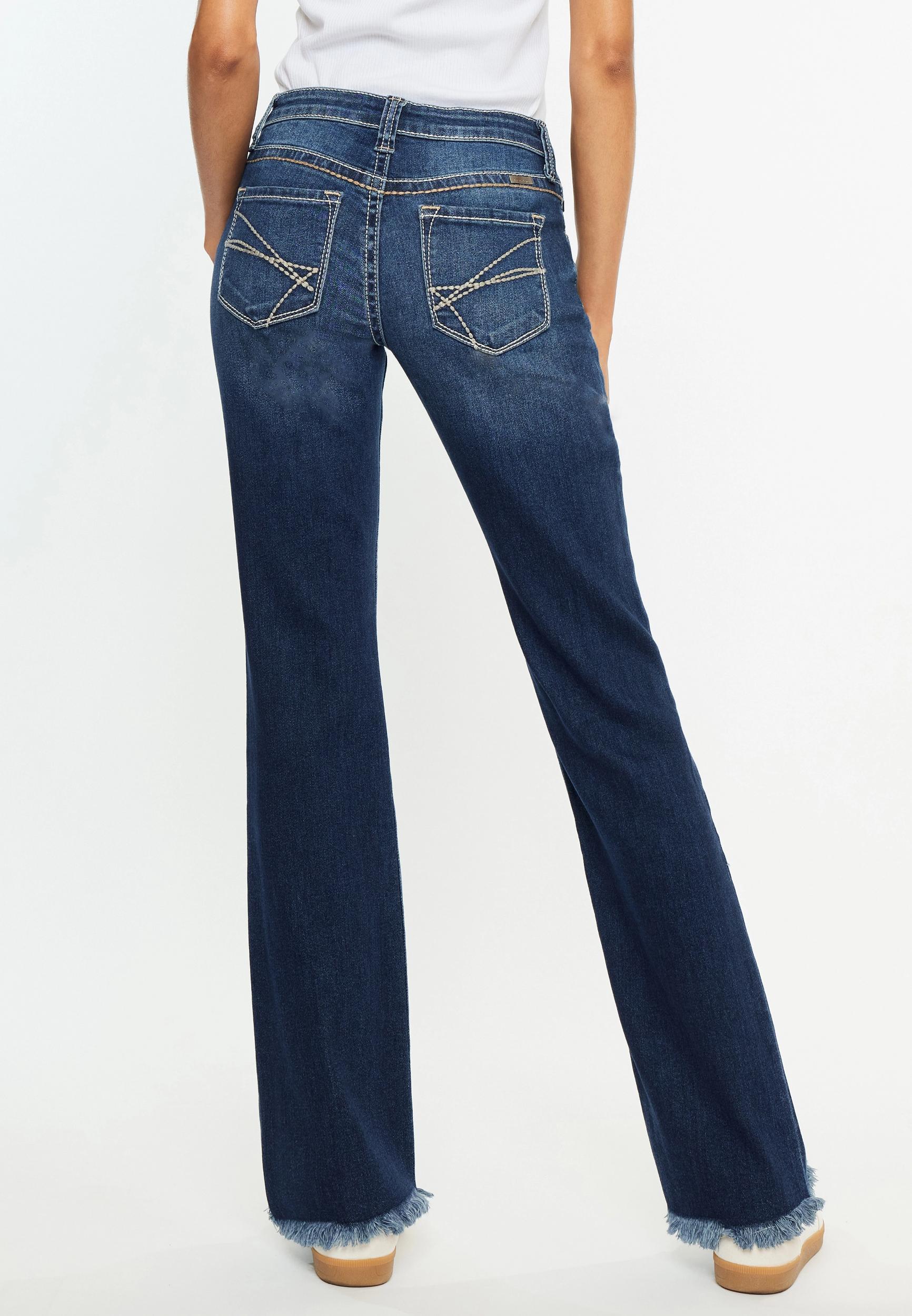  KanCan™ Curvy Mid Rise Frayed Hem Bootcut Jean Product Image