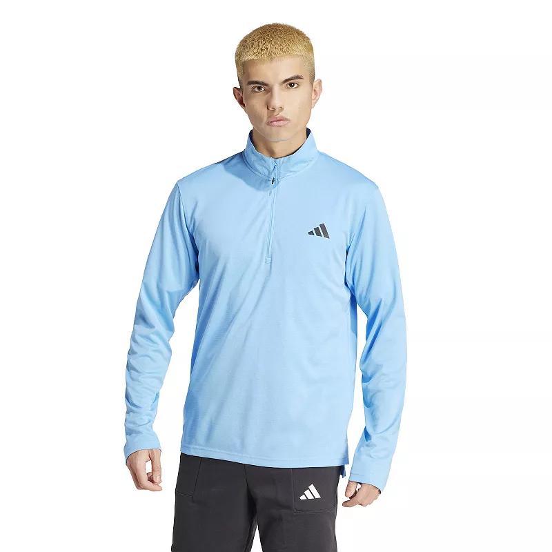 Men's adidas Train Essentials Quarter-Zip Pullover, Size: Medium, Medium Gray Grey Product Image