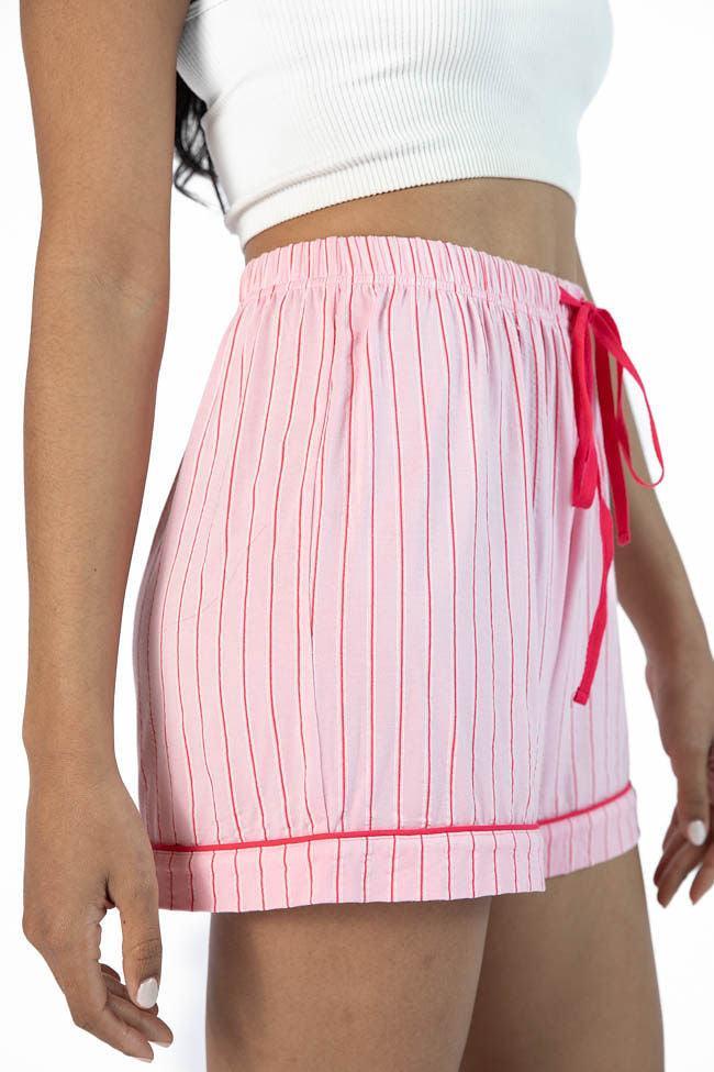 Good To Get Away Pink and Red Stripe Shorts SALE Product Image