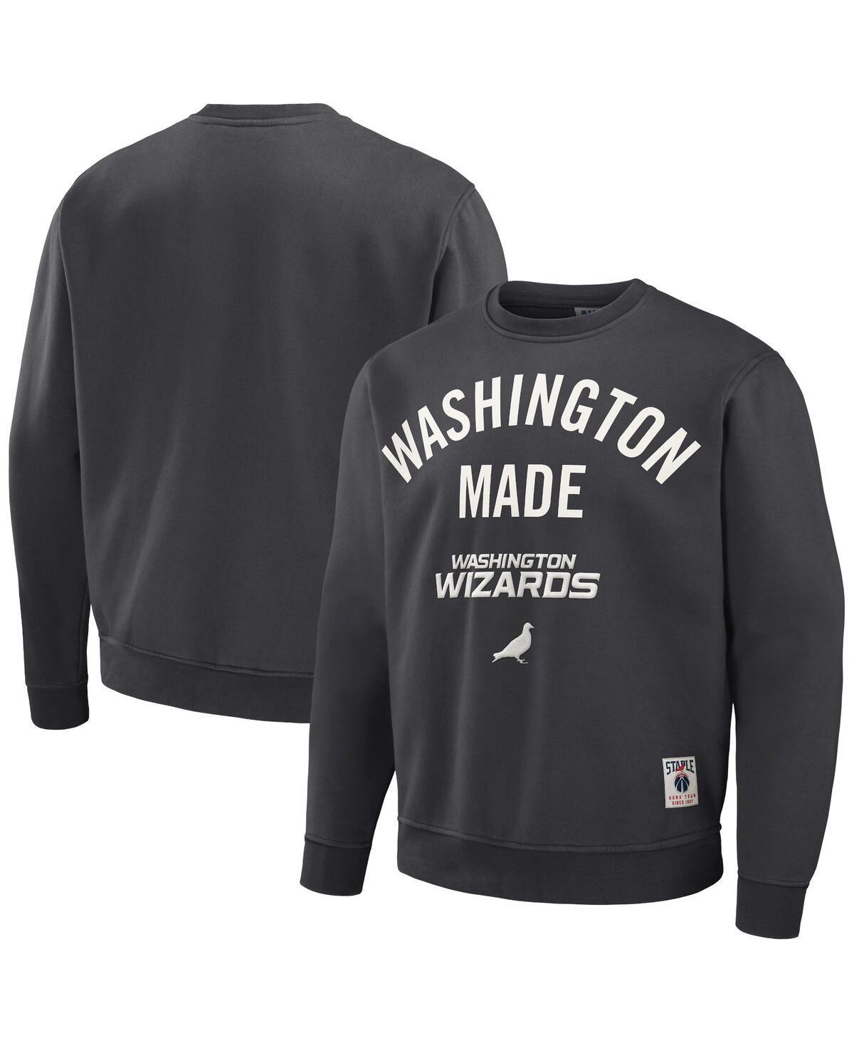Men's NBA x Staple Anthracite Washington Wizards Plush Pullover Sweatshirt, Size: Large, Wiz Grey Product Image